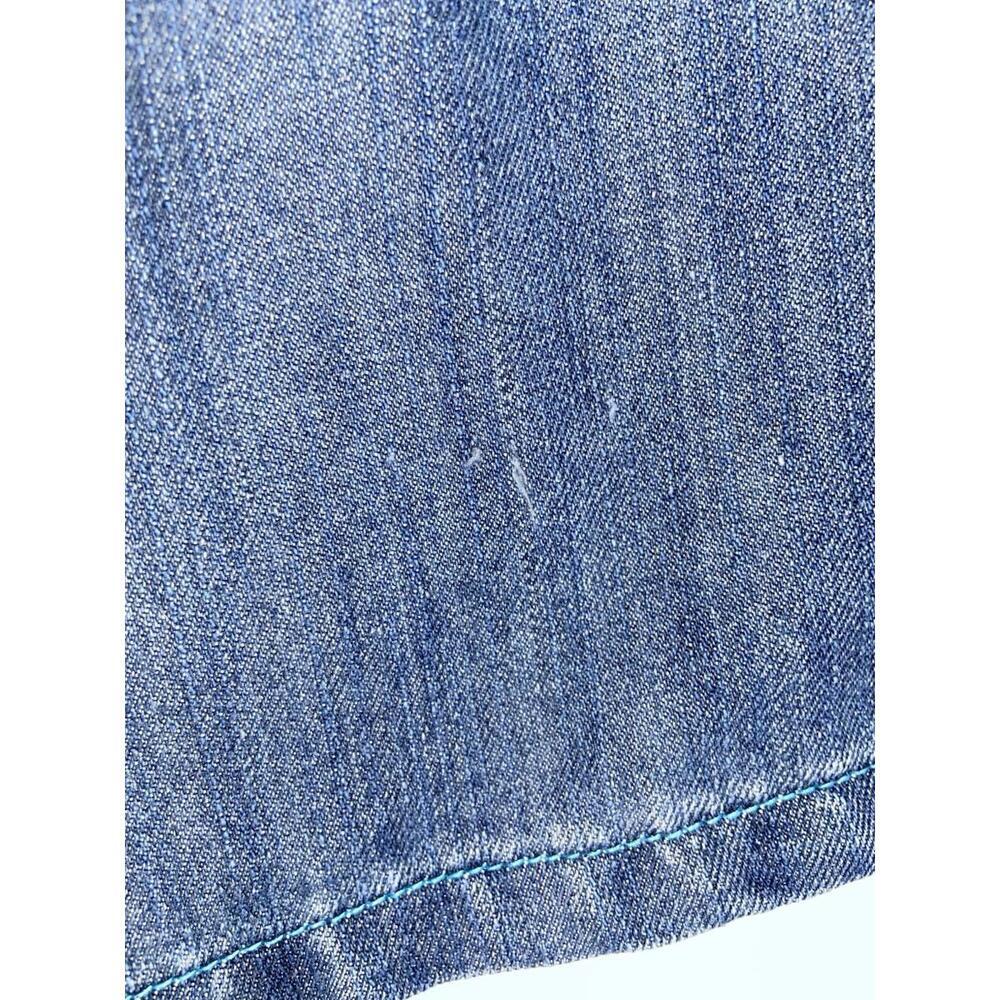 Vintage Y2K Red Ape Embroidered Denim Jean Shorts Size 38 Baggy Hip Hop Plaid - Picture 12 of 16